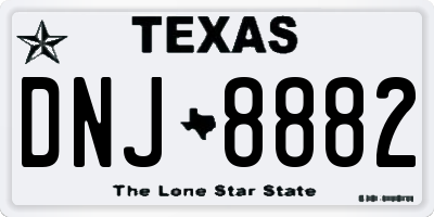 TX license plate DNJ8882
