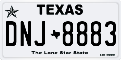 TX license plate DNJ8883