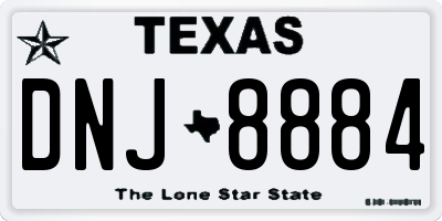 TX license plate DNJ8884