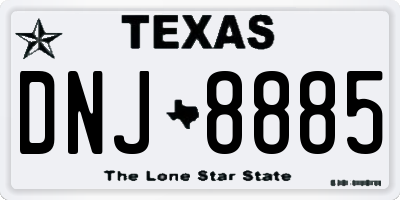 TX license plate DNJ8885