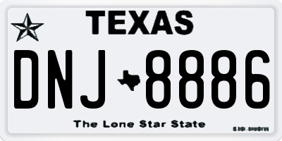 TX license plate DNJ8886