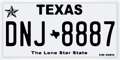 TX license plate DNJ8887