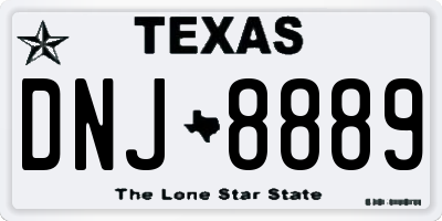 TX license plate DNJ8889