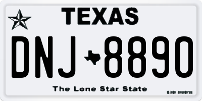 TX license plate DNJ8890