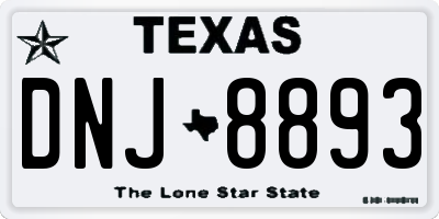 TX license plate DNJ8893