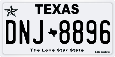 TX license plate DNJ8896