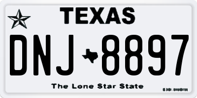 TX license plate DNJ8897