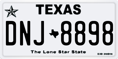 TX license plate DNJ8898