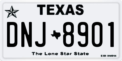 TX license plate DNJ8901