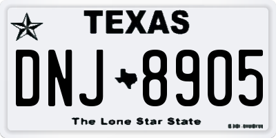 TX license plate DNJ8905