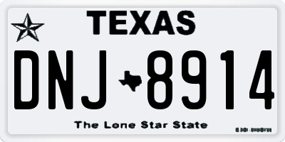 TX license plate DNJ8914