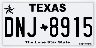 TX license plate DNJ8915