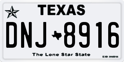TX license plate DNJ8916