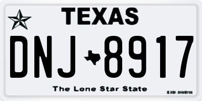 TX license plate DNJ8917