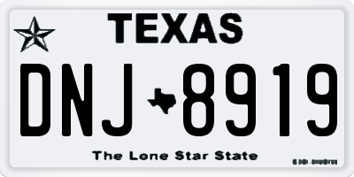 TX license plate DNJ8919