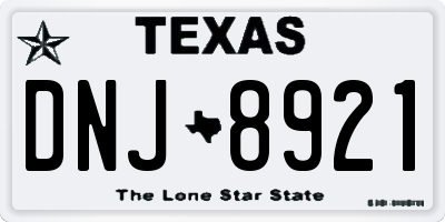 TX license plate DNJ8921