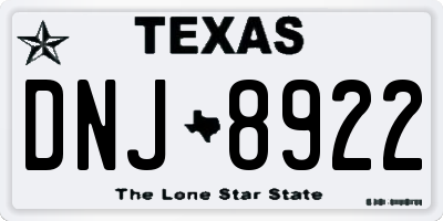 TX license plate DNJ8922