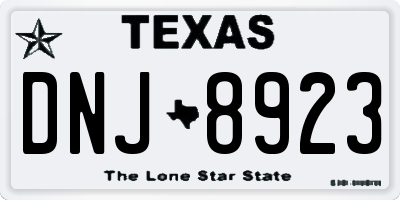 TX license plate DNJ8923