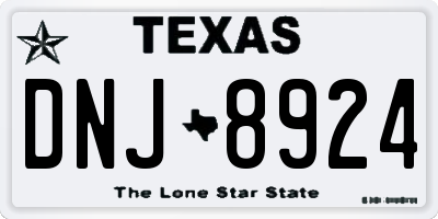 TX license plate DNJ8924