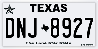 TX license plate DNJ8927