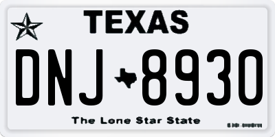 TX license plate DNJ8930