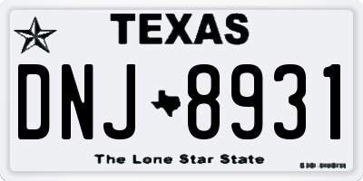 TX license plate DNJ8931