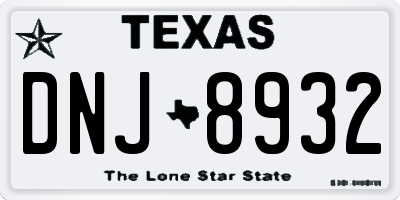 TX license plate DNJ8932