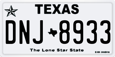 TX license plate DNJ8933