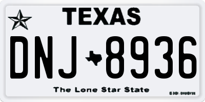 TX license plate DNJ8936
