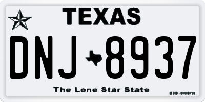 TX license plate DNJ8937