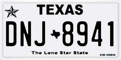 TX license plate DNJ8941