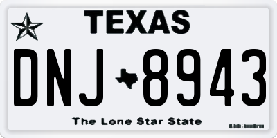 TX license plate DNJ8943