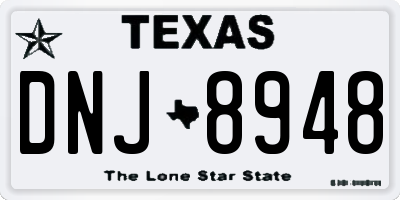 TX license plate DNJ8948
