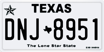 TX license plate DNJ8951