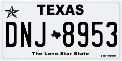 TX license plate DNJ8953