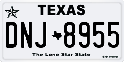 TX license plate DNJ8955