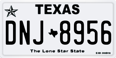 TX license plate DNJ8956