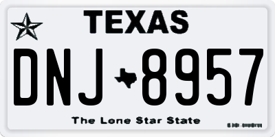 TX license plate DNJ8957