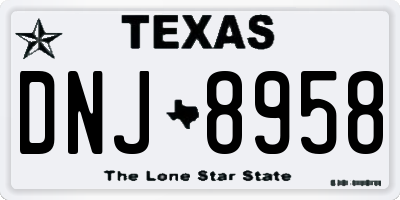TX license plate DNJ8958
