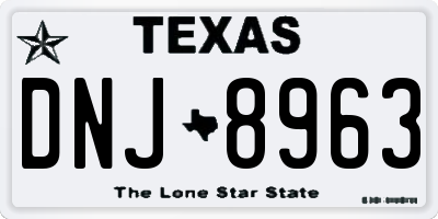 TX license plate DNJ8963
