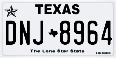 TX license plate DNJ8964