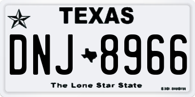 TX license plate DNJ8966