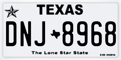 TX license plate DNJ8968