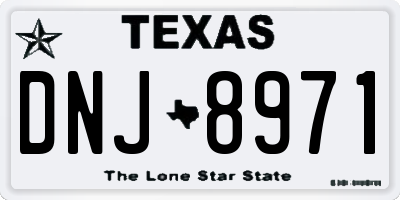 TX license plate DNJ8971