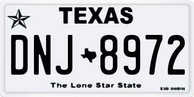 TX license plate DNJ8972