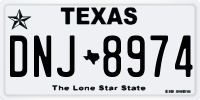 TX license plate DNJ8974