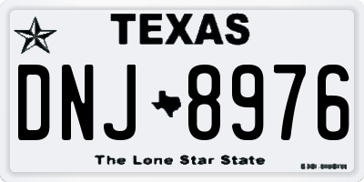 TX license plate DNJ8976