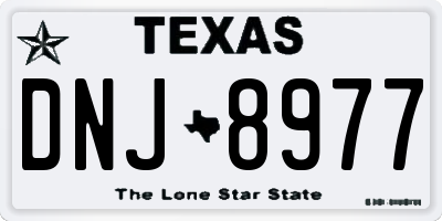 TX license plate DNJ8977