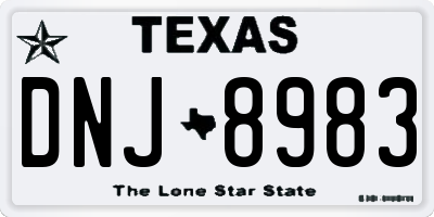 TX license plate DNJ8983