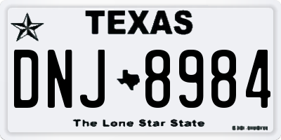 TX license plate DNJ8984